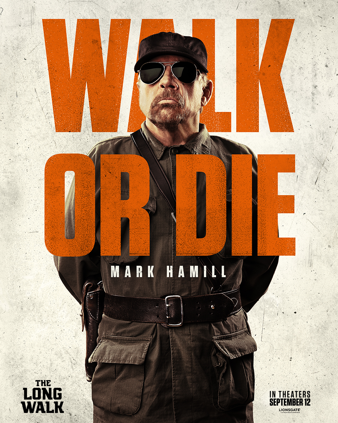 The Major (Mark Hamill): Known simply as "The Major," there is not much known about this authoritarian true believer, aside from serving as the figurehead and originator of the grueling televised competition known as The Long Walk. Menacing behind his dark sunglasses, The Major barks slogans meant to both motivate and intimidate contestants, a ruthless enforcer whose mysterious connection to several walkers is gradually revealed.